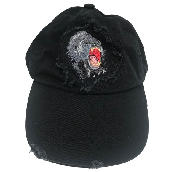 Gorilla‎ Brookfield Zoo Distressed hook and loop back hat cap black cotton kids - Picture 8 of 8